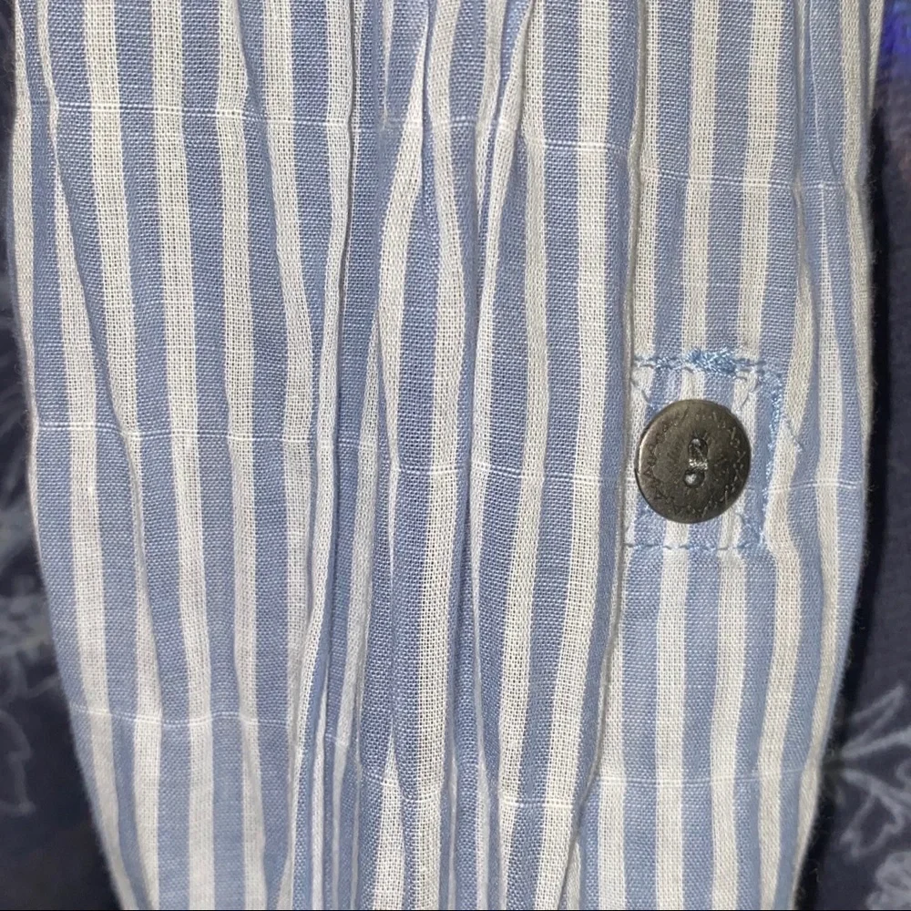 Free People Party in the Back Oxford Combo Button Down Shirt XS Cottagecore NWT
